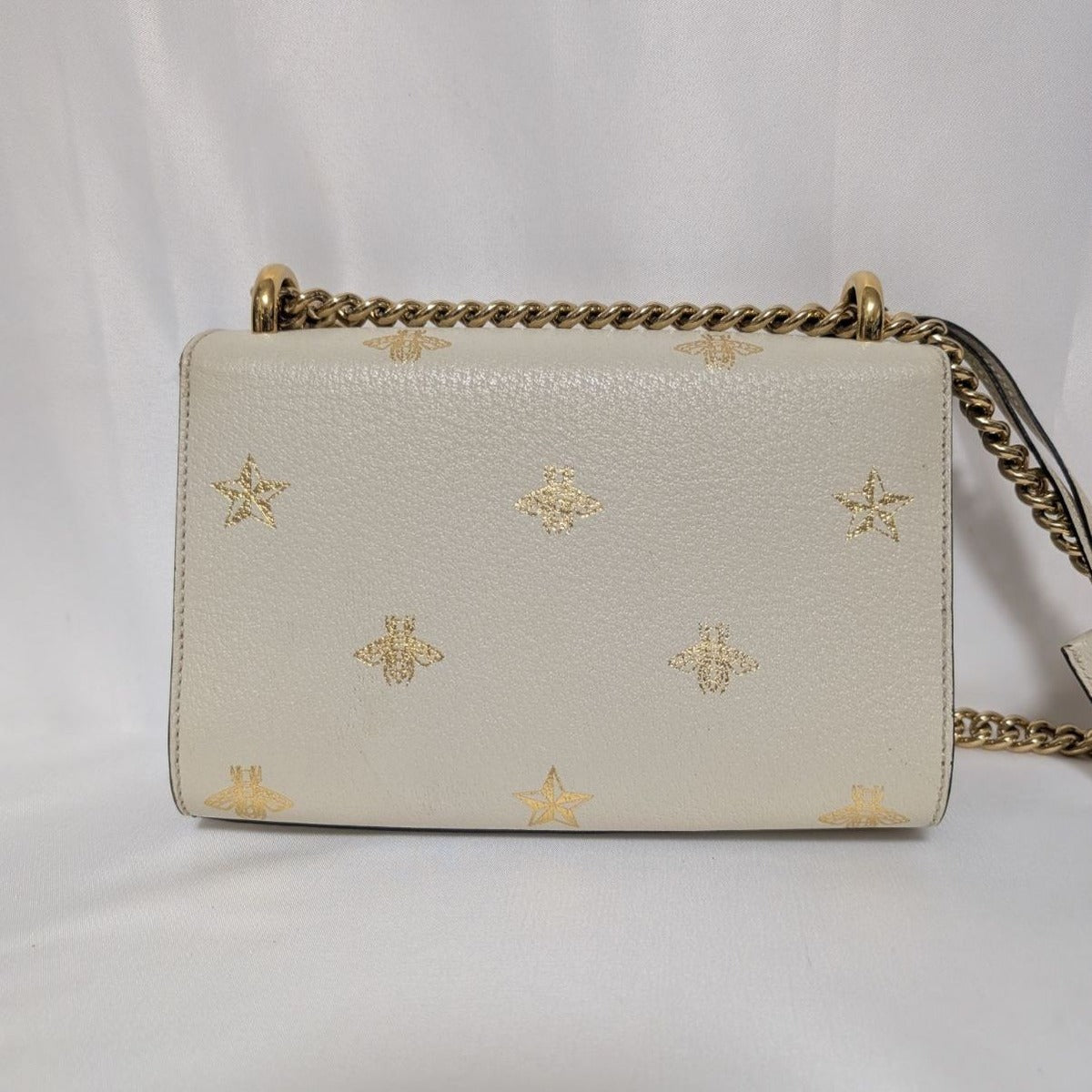 Gucci Leather Bi Star White Padlock Chain Shoulder Bag — view 2