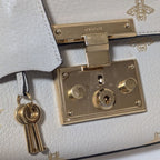 Gucci Leather Bi Star White Padlock Chain Shoulder Bag — view 7