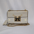 Gucci Leather Bi Star White Padlock Chain Shoulder Bag