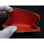 Celine Leather L-shaped Zipper Coin Purse Orange — view 3