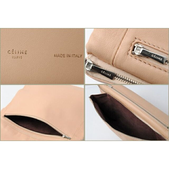 Celine Clutch Pouch Bag Lambskin Soft TRIO Pink Beige — view 3