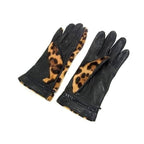 Gucci Inter Rocking Calf Hair Leather Gloves Glossy-b Cold Protective Equipment — view 2