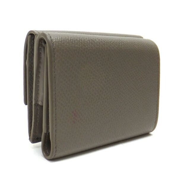Celine Small Trifold Wallet Leather Gray Gold — view 2