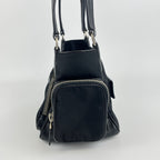 Prada Shoulder Bag Black Nylon Leather Vintage — view 4