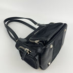 Prada Shoulder Bag Black Nylon Leather Vintage — view 7