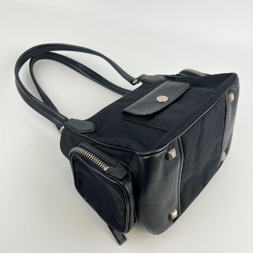 Prada Shoulder Bag Black Nylon Leather Vintage — view 9