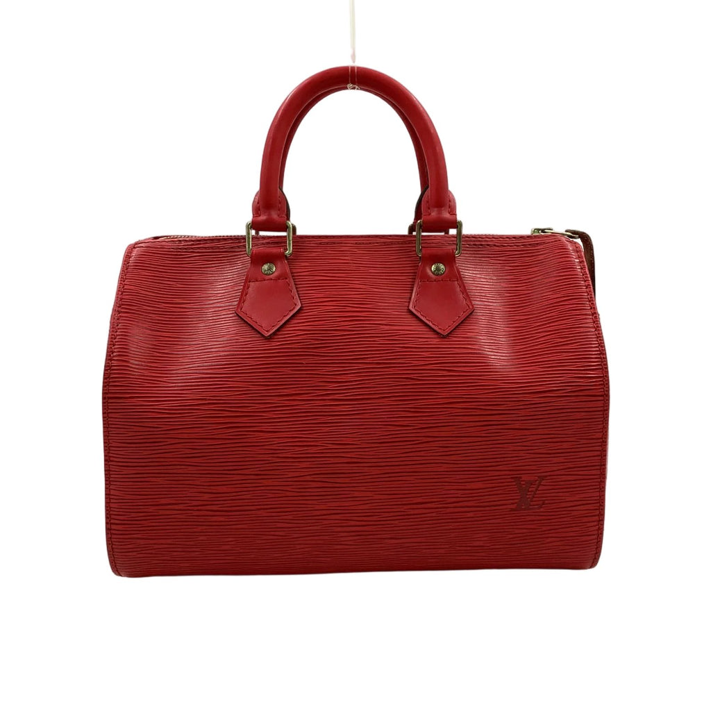 Louis Vuitton Speedy 25 Epi Castilian Red Leather Handbag Gold