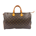 Louis Vuitton Speedy 40 Monogram Leather Brown Light Handbag Gold