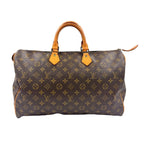 Louis Vuitton Speedy 40 Monogram Leather Brown Light Handbag Gold