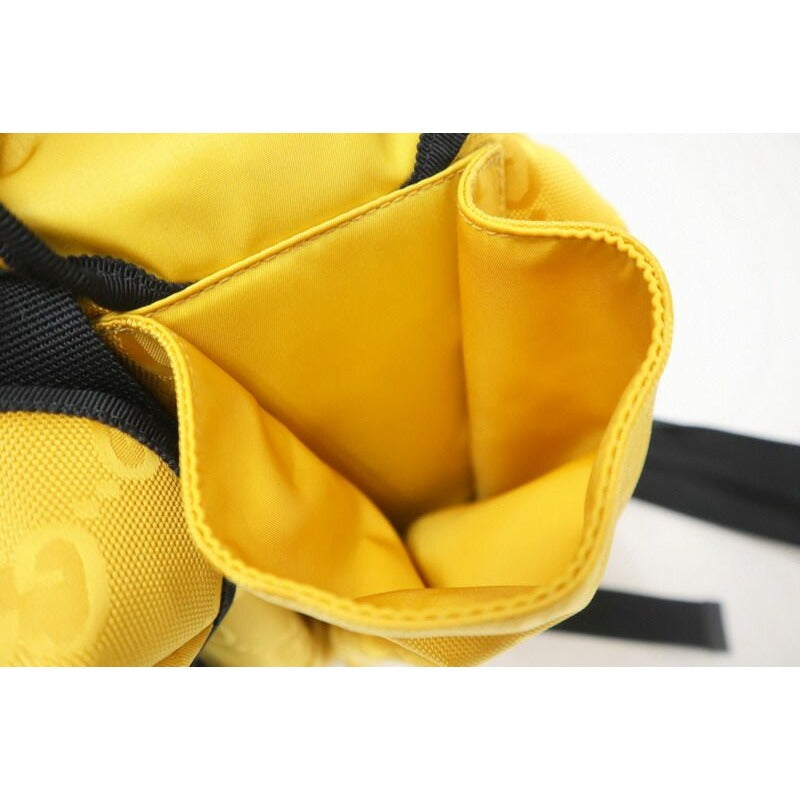 Gucci Off the Grid Backpack Yellow Black Nylon Leather — view 8