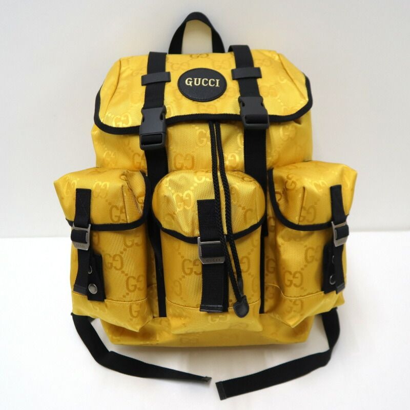 Gucci Off the Grid Backpack Yellow Black Nylon Leather