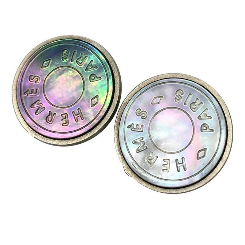 Hermes Serie Earrings Black Shell Aq7174