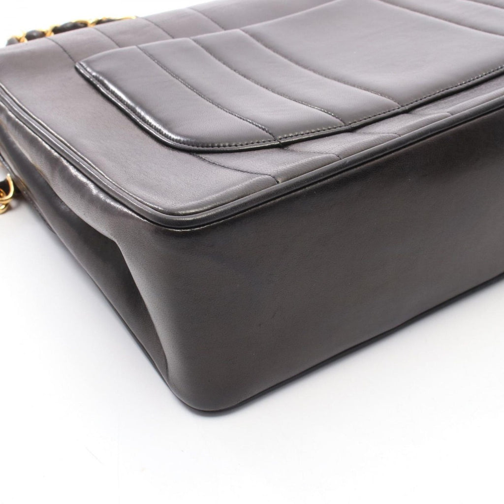 Chanel Shoulder Bag Mademoiselle Big CC Logo Single Flap Black Lambskin — view 9