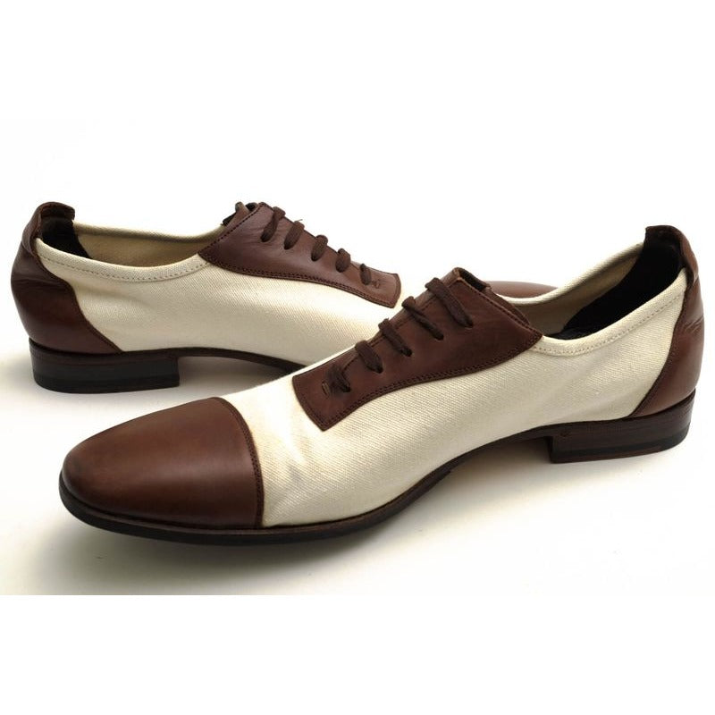 Gucci Shoes Business Men Cotton Canvas Leather Off White — view 3