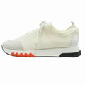 Hermes Addict Knit Sneakers Shoes Low Cut 43 White Orange