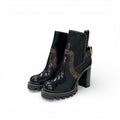 Louis Vuitton Star Trail Line Monogram Boots Short Shoes Leather Black Brown