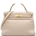 Hermes Kelly 32 Beige Gold Togo Retourne 2-Way Shoulder Bag