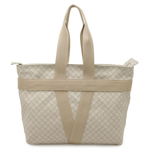 Bottega Veneta Intrecciato Scorpito Tote Largeto Shoulder Bag Ivory