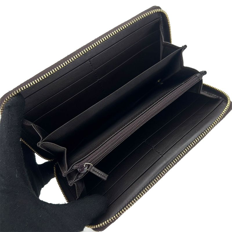 Gucci Long Wallet GG Leather Brown Dark Gold Hardware Guccissima — view 3