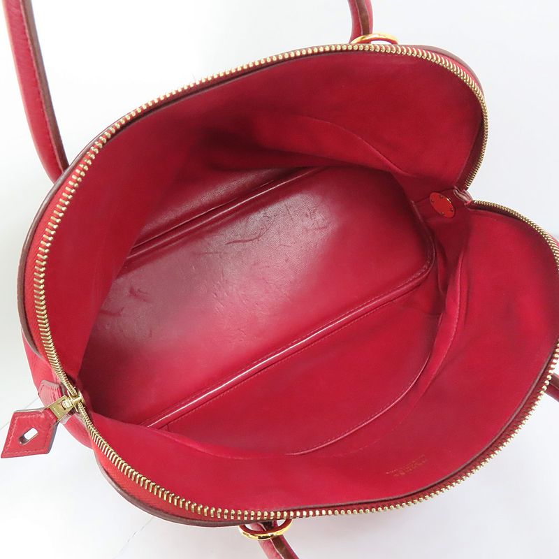 Hermes Bolide 31 Rouge Taurillon Shoulder Bag Gold Hardware — view 9