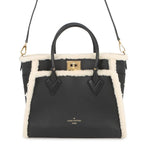 Louis Vuitton Handbag Shearling Calf Leather on My Side MM 2-Way Black