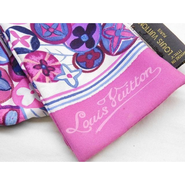Louis Vuitton Bandeau Ribbon Scarf Purple Pink Silk 7k — view 2