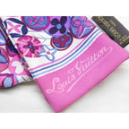 Louis Vuitton Bandeau Ribbon Scarf Purple Pink Silk 7k — view 2