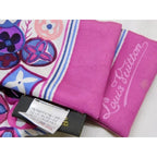 Louis Vuitton Bandeau Ribbon Scarf Purple Pink Silk 7k — view 3
