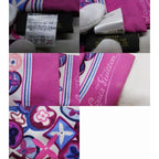 Louis Vuitton Bandeau Ribbon Scarf Purple Pink Silk 7k — view 4