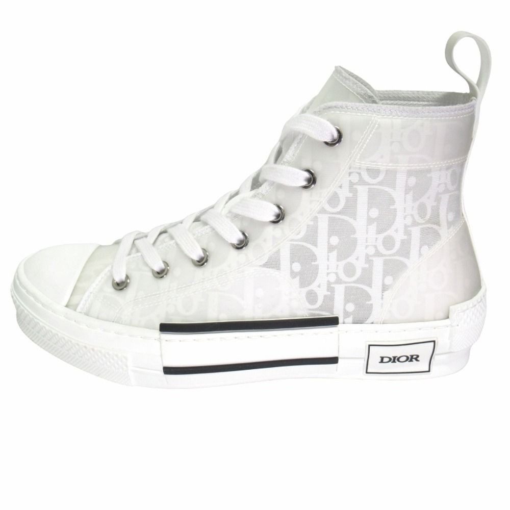 Dior Oak League High Top Sneakers Cut Shoes Logo Trotter 38 White