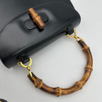 Gucci Bamboo Mini Bag Calf Leather Black Gold — view 8