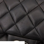 Chanel Backpack Quilted Chain Drawstring Black Gold Lambskin — view 5