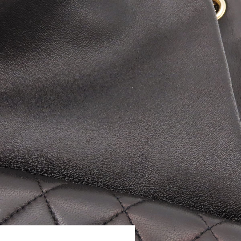 Chanel Backpack Quilted Chain Drawstring Black Gold Lambskin — view 6