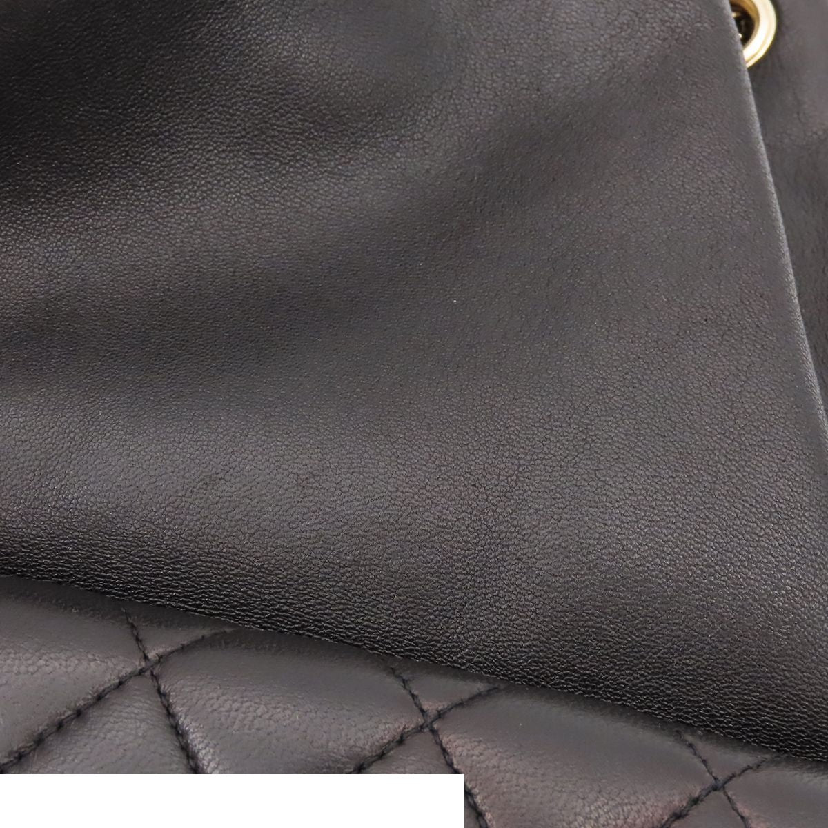 Chanel Backpack Quilted Chain Drawstring Black Gold Lambskin — view 6