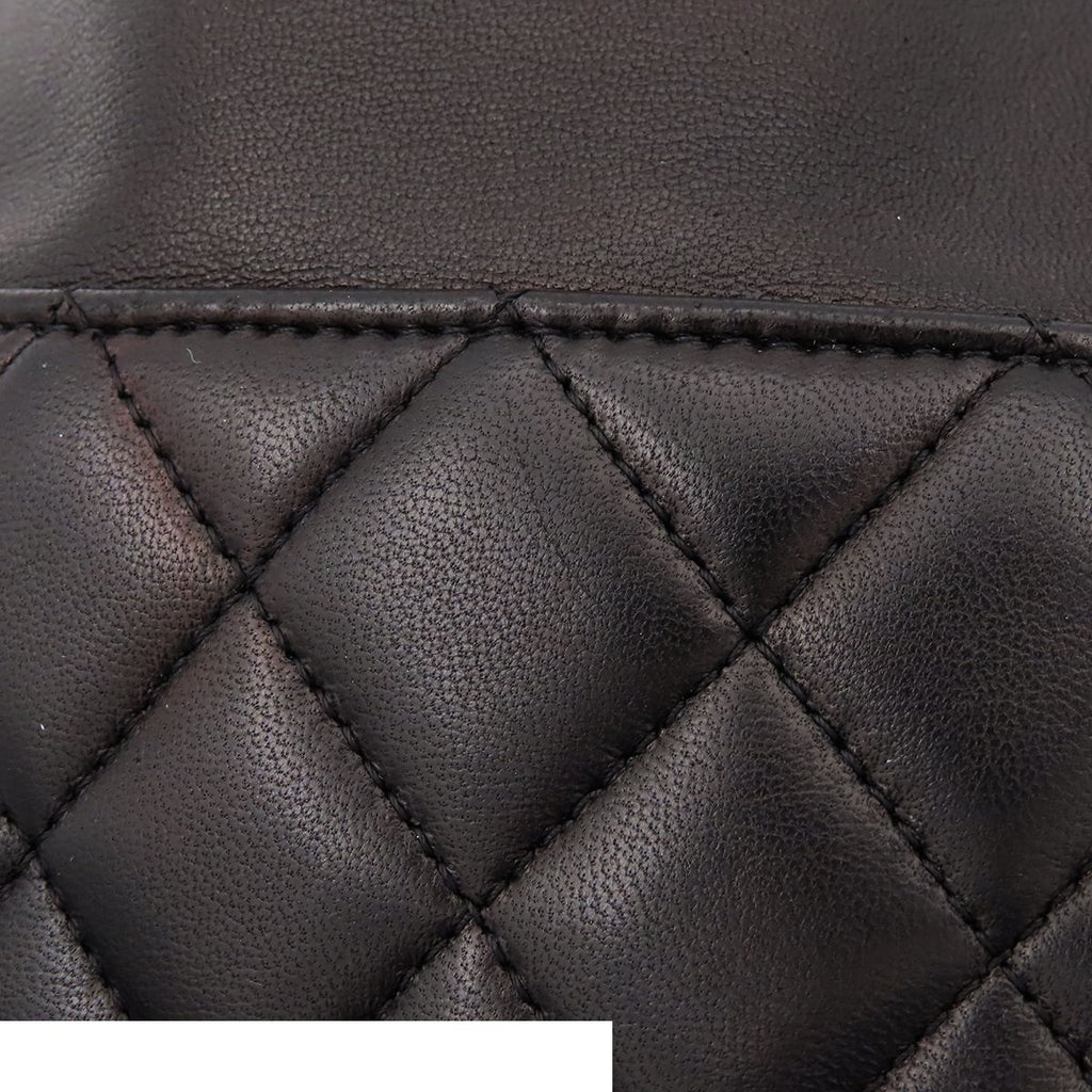 Chanel Backpack Quilted Chain Drawstring Black Gold Lambskin — view 7