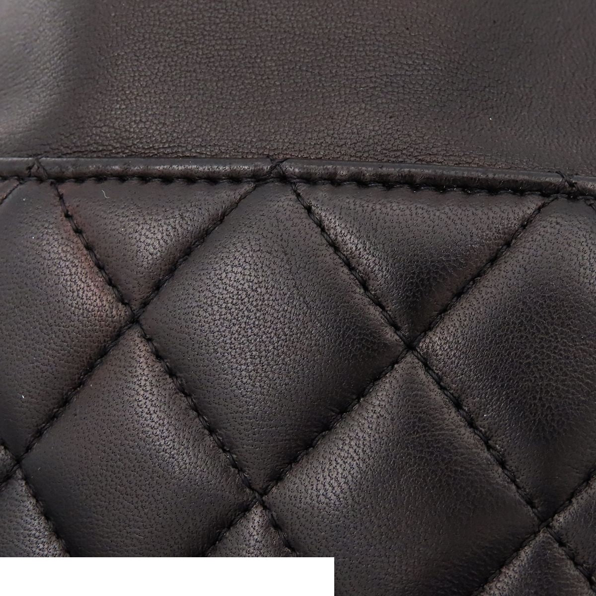 Chanel Backpack Quilted Chain Drawstring Black Gold Lambskin — view 7