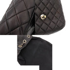 Chanel Backpack Quilted Chain Drawstring Black Gold Lambskin — view 8