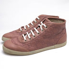 Gucci Shoes Sneakers High Cut Women Leather Pink