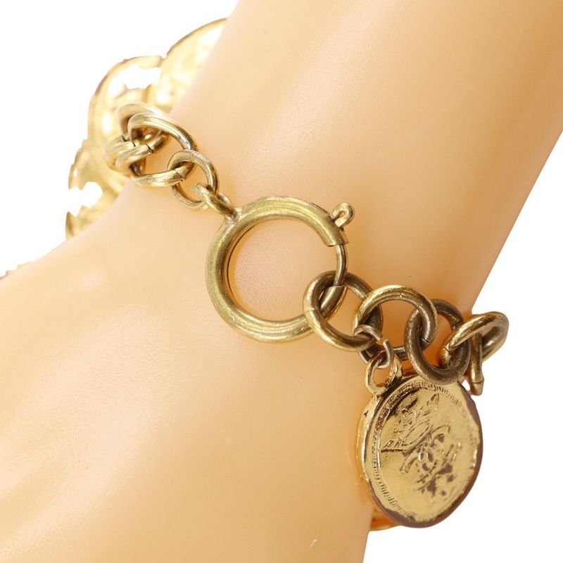 Chanel Medallion Charm Coco Mark Chain Gold Plated 83.4 g Bracelet — view 4