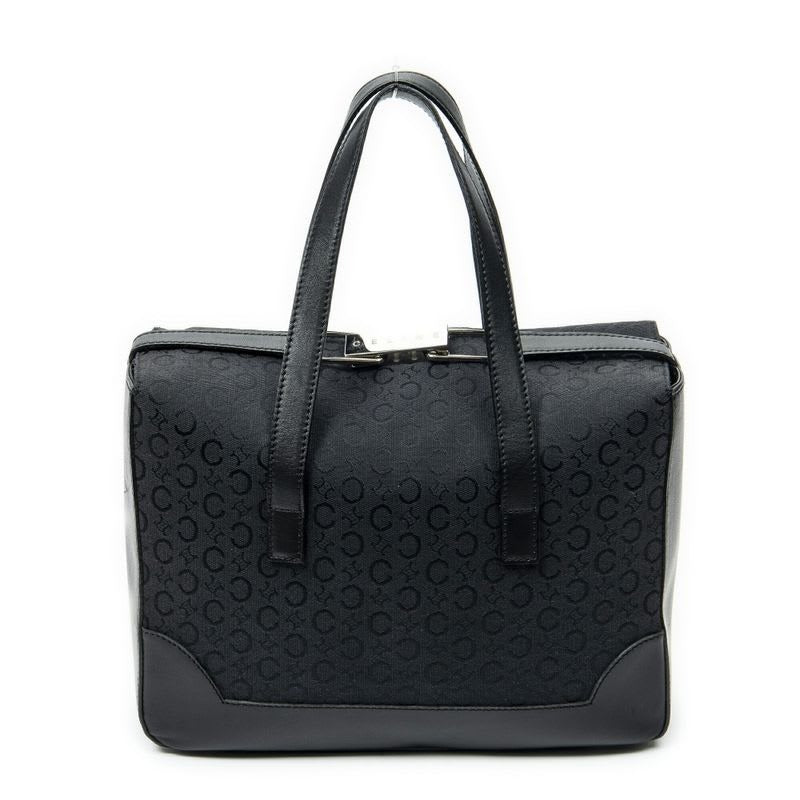 Celine Vintage Fold Top Tote Black C Macadam Canvas — view 2