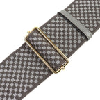 Fendi Strap Canvas Leather Logo Checkered Pattern Shoulder Gray — view 4