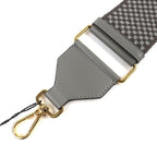 Fendi Strap Canvas Leather Logo Checkered Pattern Shoulder Gray — view 6