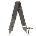 Fendi Strap Canvas Leather Logo Checkered Pattern Shoulder Gray