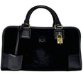 Loewe Handbag Amazona 28 Anagram Suede Leather Black