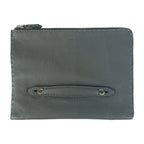 Fendi Clutch Bag Selleria 7 M0225 Gray Silver Hardware Leather Second