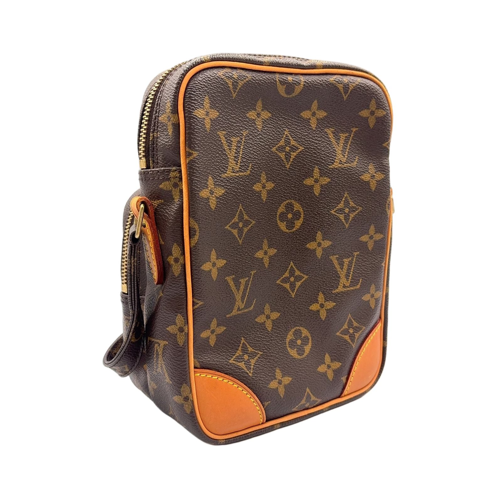 Louis Vuitton Amazon Monogram Leather Brown Light Shoulder Bag Gold — view 2