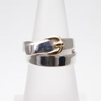 Hermes Double Tour Ring AU 750 AG 925 Silver Belt Combination Antique — view 3