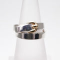 Hermes Double Tour Ring AU 750 AG 925 Silver Belt Combination Antique