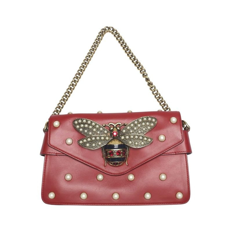 Gucci 2-Way Bag Shoulder Broadway Pearl Ruby Handbag Red — view 2