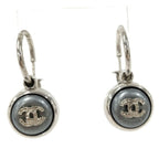 Chanel Earrings CC Logo Plated Blue